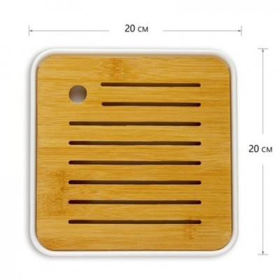 Чабань квадратная 20*20*2,5 см, белый поддон